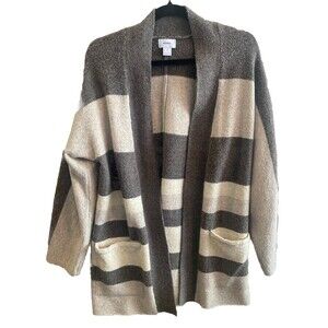 OLD NAVY Womens Cozy Brown Long Line Open Front Cardigan Sweater Small W/Pockets